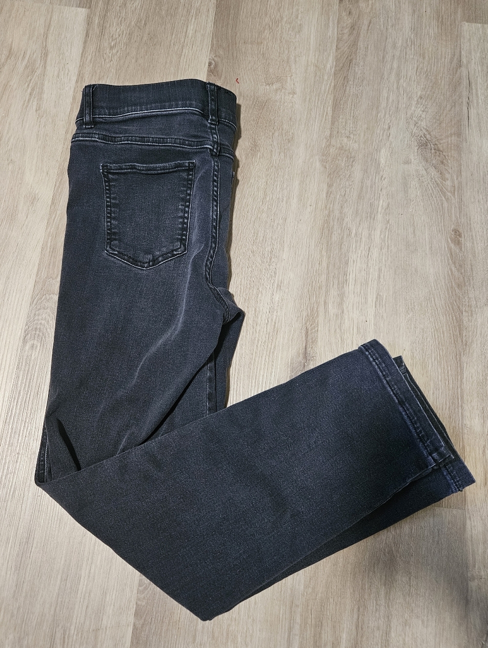 SPANX Black Washed Straight Leg Jeans Size M | High-Rise Sculpting Denim
